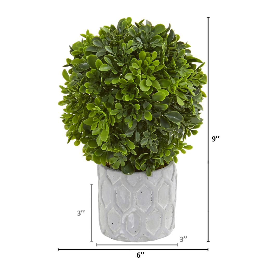9in. Boxwood Artificial Mini Topiary (Set of 3). Picture 2