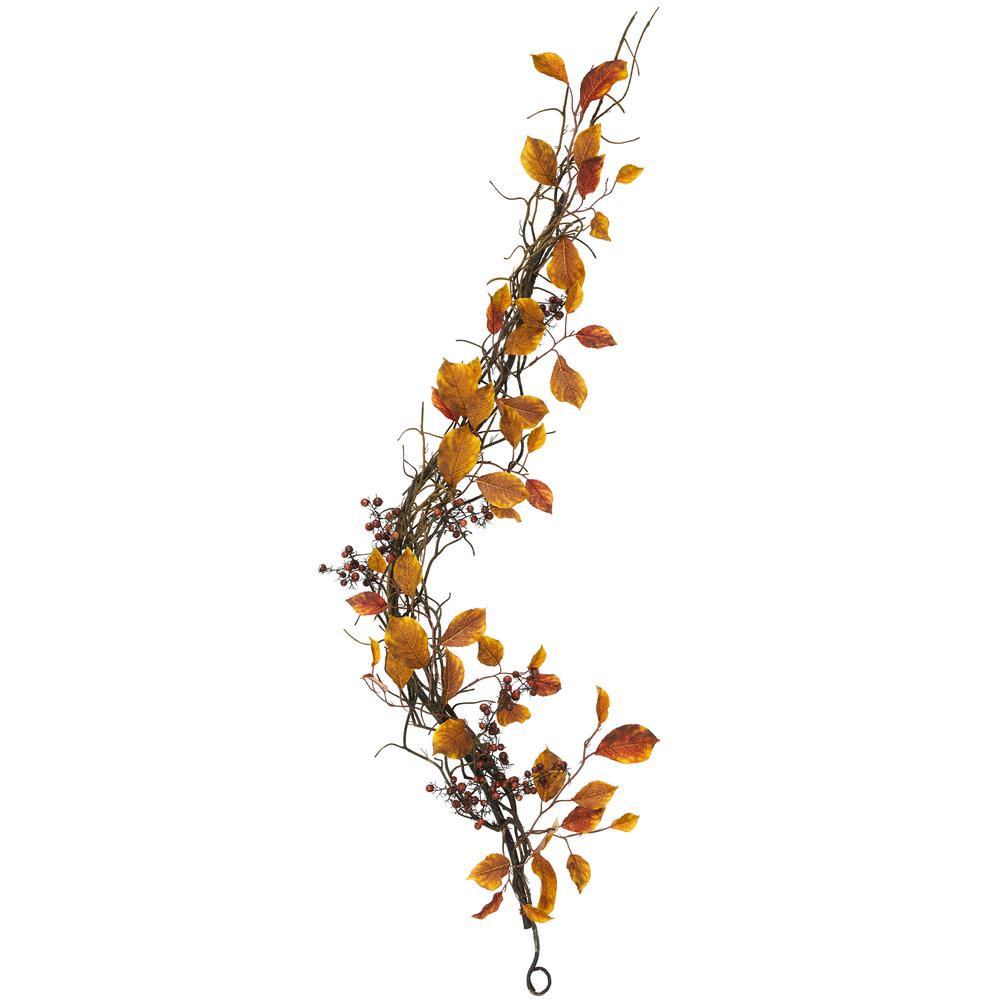 4ft. Fall Foliage, Berries and Twig Artificial Garland. Picture 3