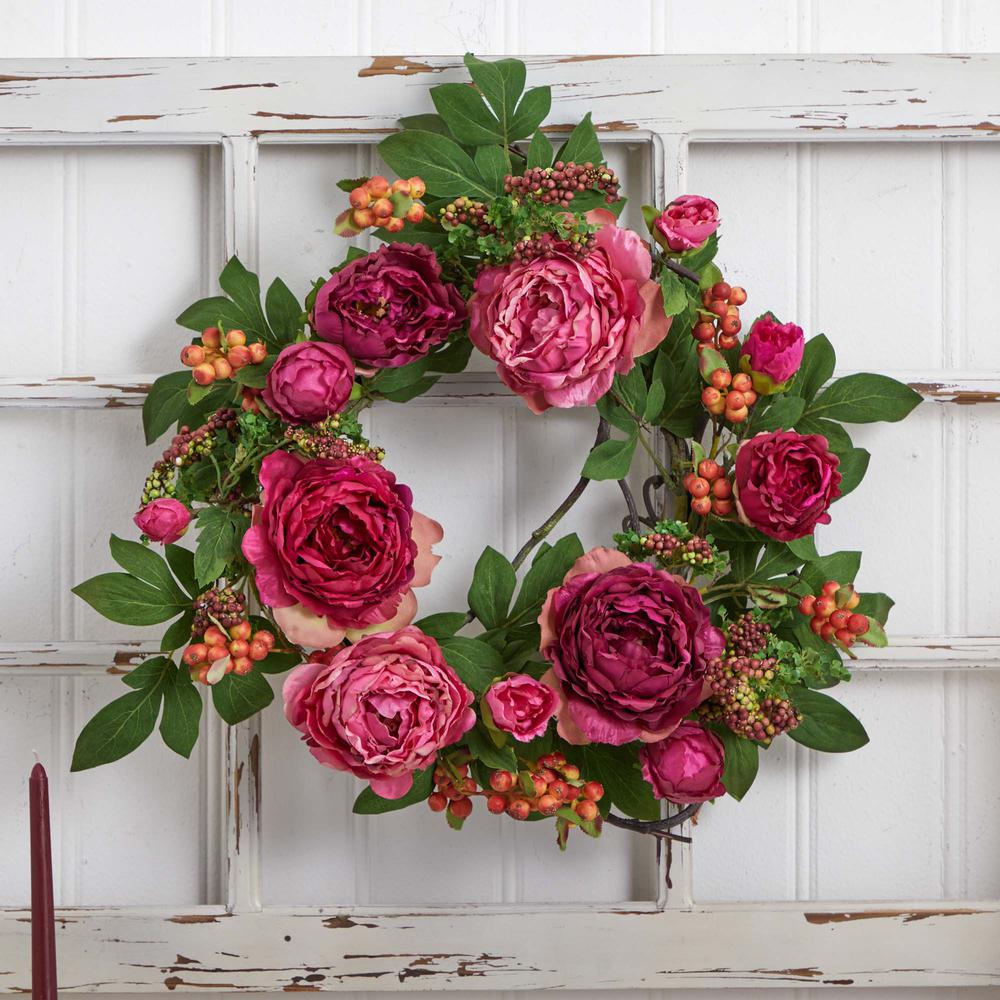 20in. Peony & Berry Wreath. Picture 5