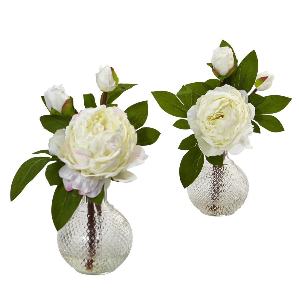 11in. Peony with Vase (Set of 2). Picture 3