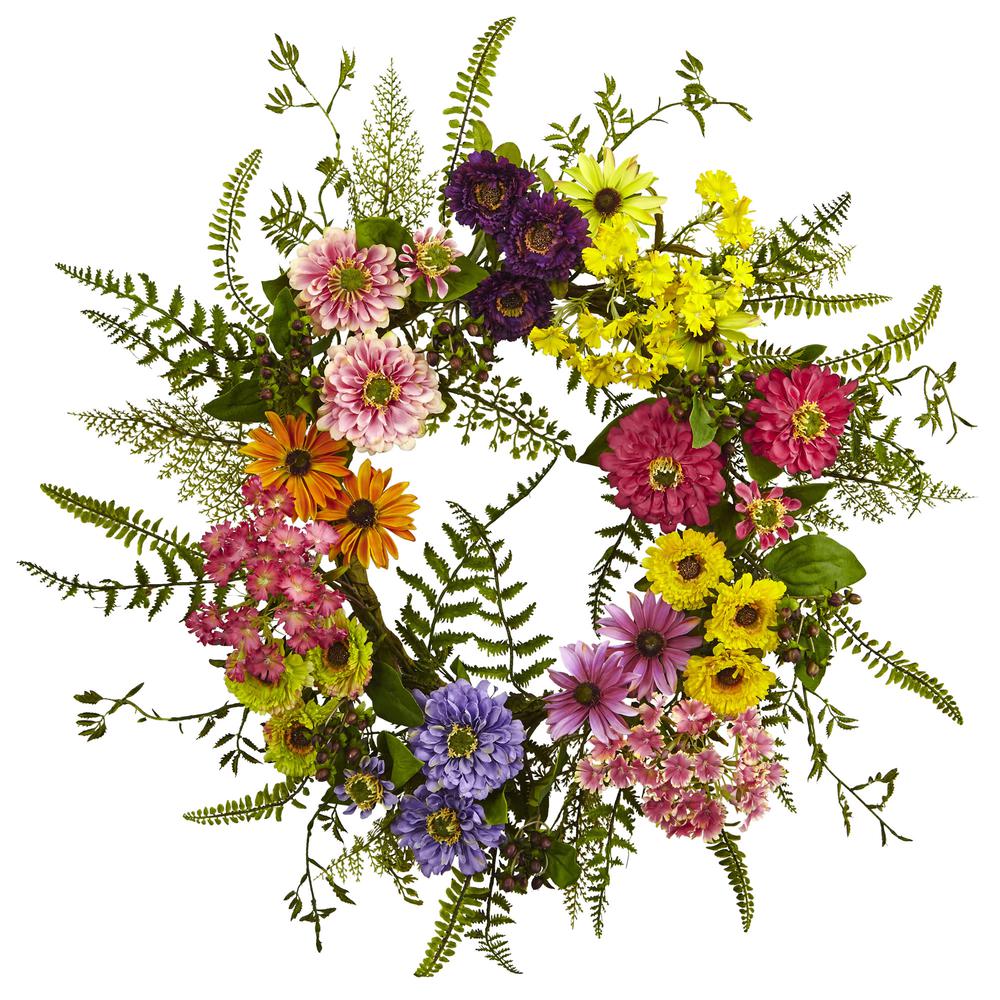 Mixed Flower Wreath. Picture 1