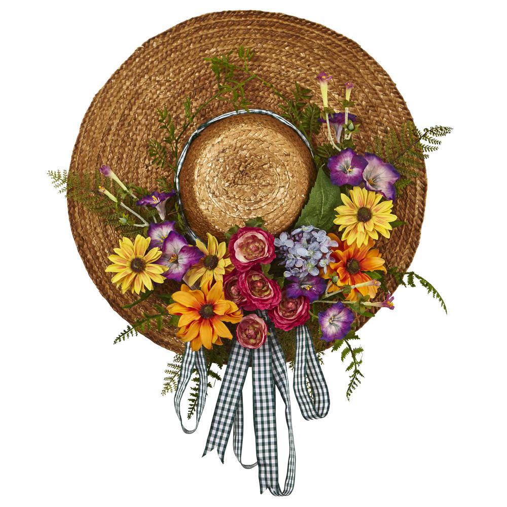 Mixed Flower Hat Wreath. Picture 1