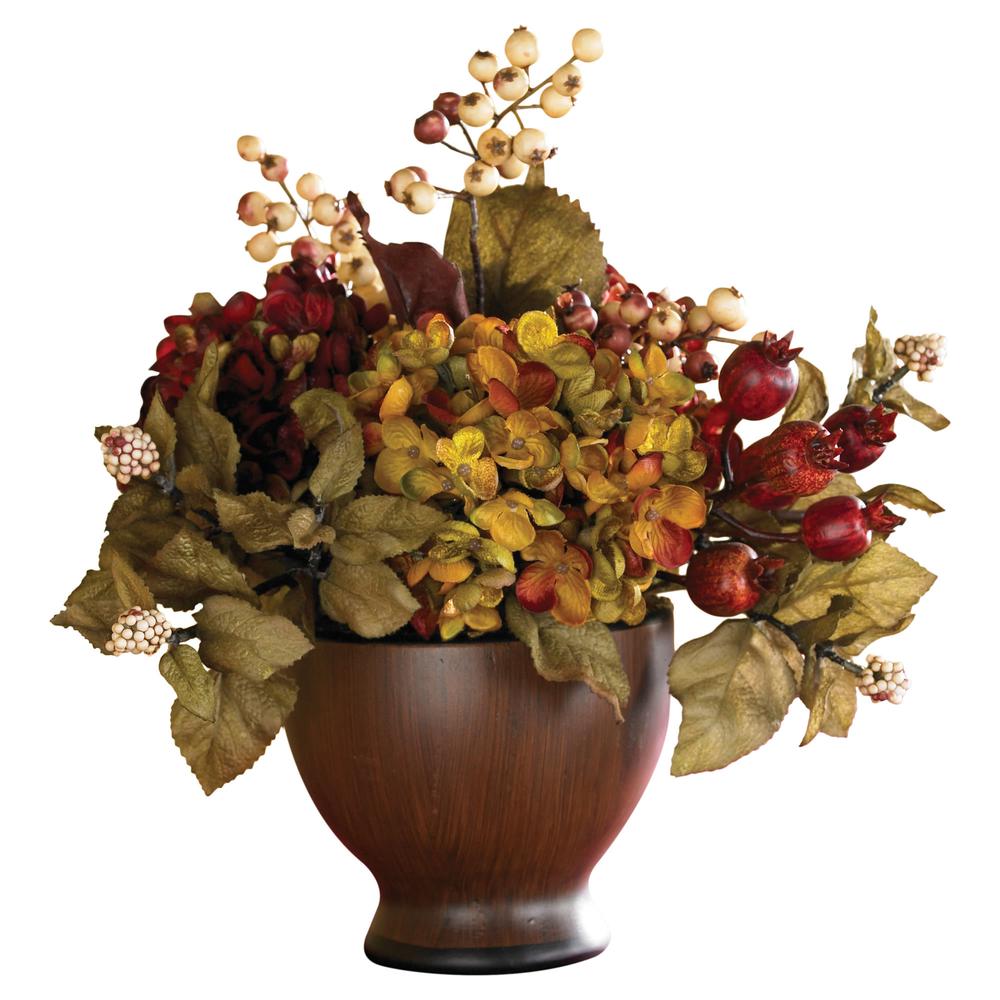 Autumn Hydrangea with Round Vase. Picture 1