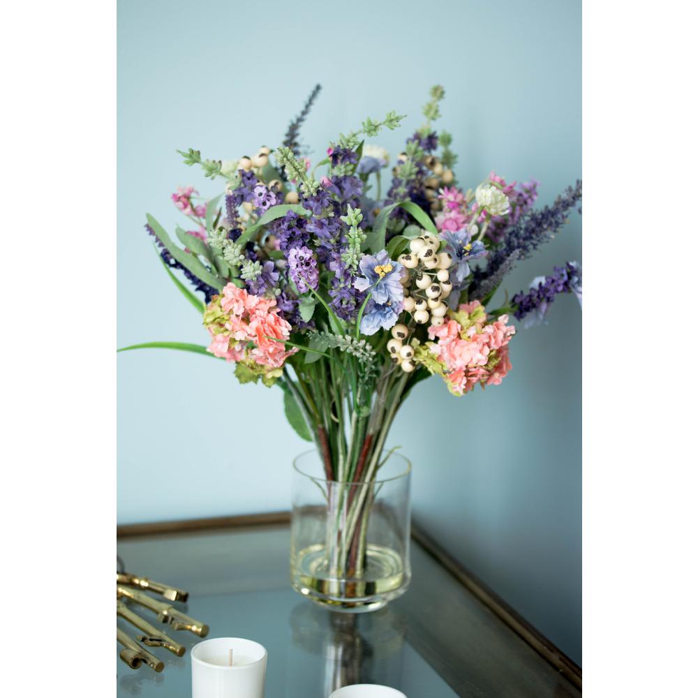 Lavender & Hydrangea Silk Flower Arrangement. Picture 2