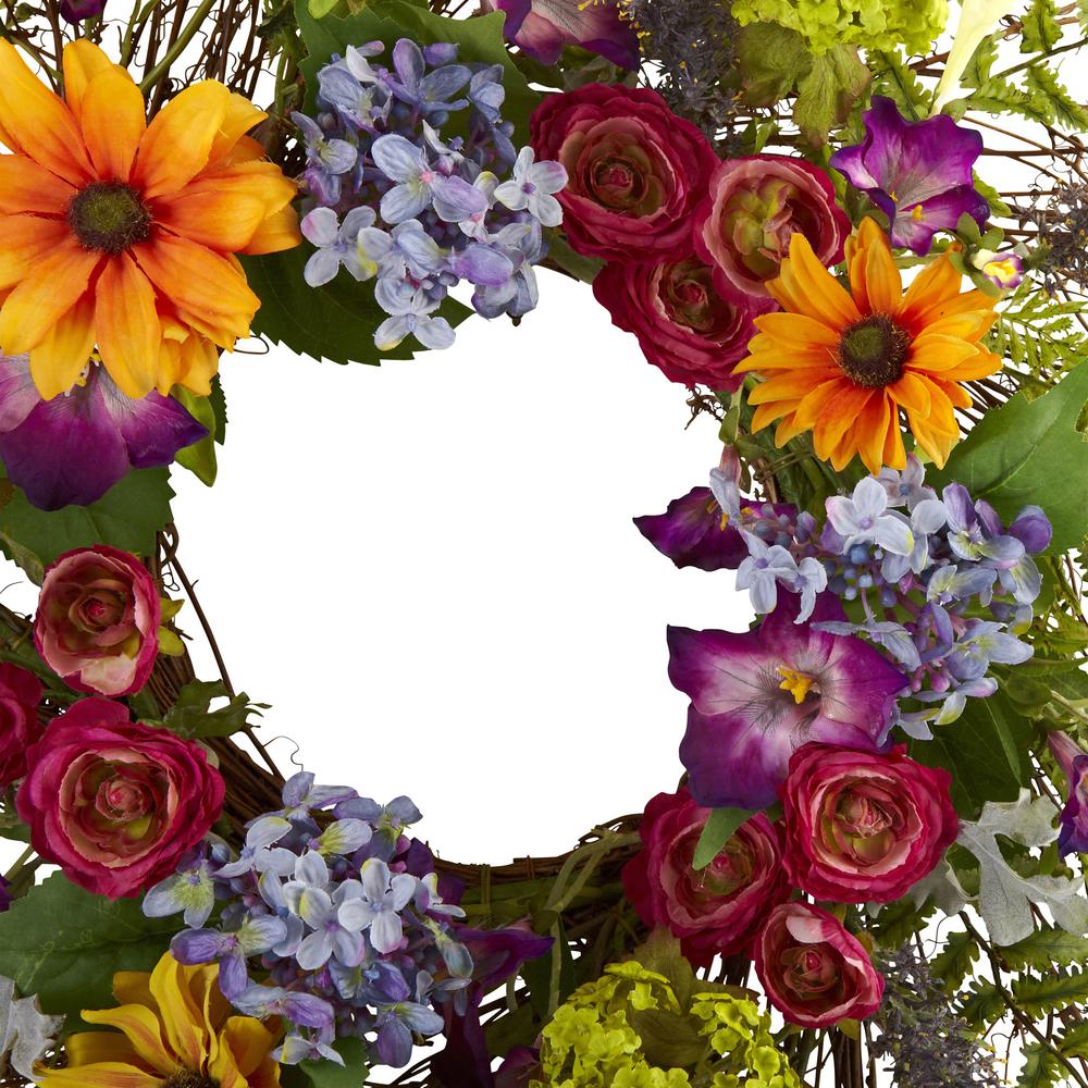 24in. Spring Garden Wreath with Twig Base. Picture 3