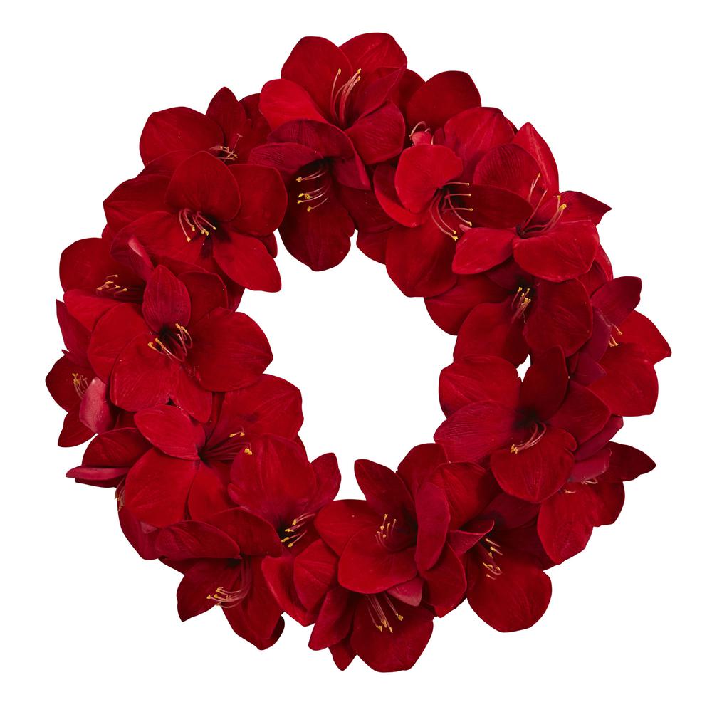 22in. Amaryllis Wreath. Picture 3