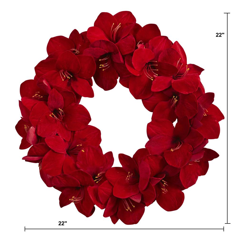 22in. Amaryllis Wreath. Picture 2
