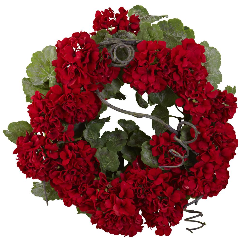17in. Geranium Wreath. Picture 2