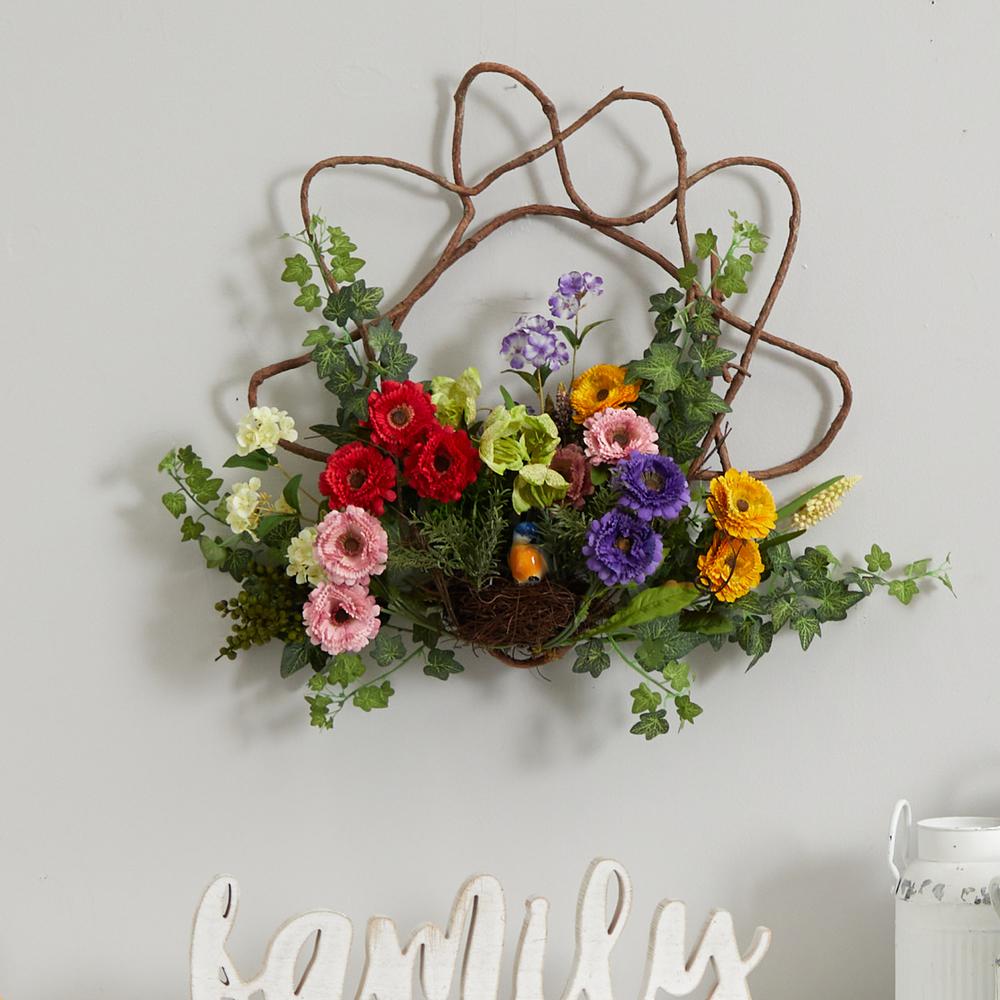 22in. Spring Floral Wreath. Picture 2
