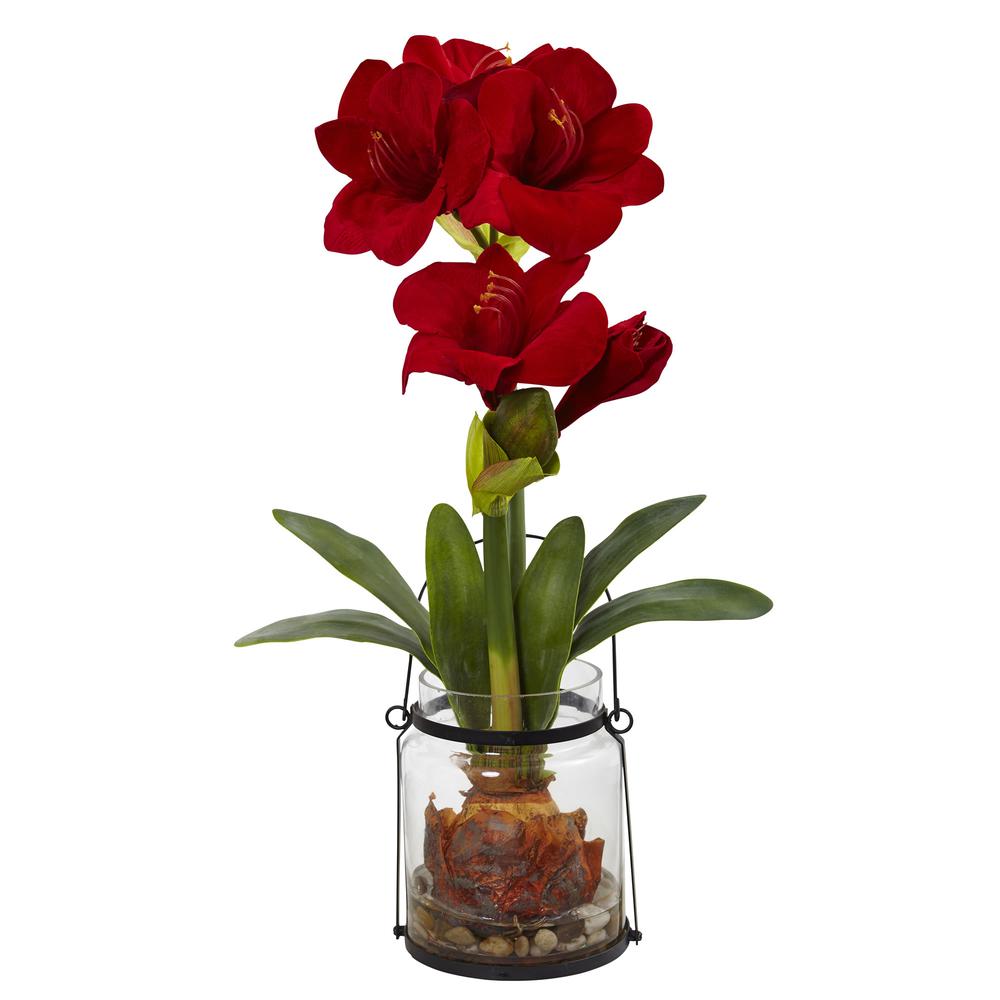 24in. Amaryllis with Vase. Picture 1