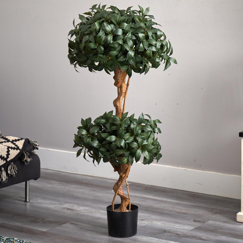 4ft. Sweet Bay Double Ball Topiary Silk Tree. Picture 3