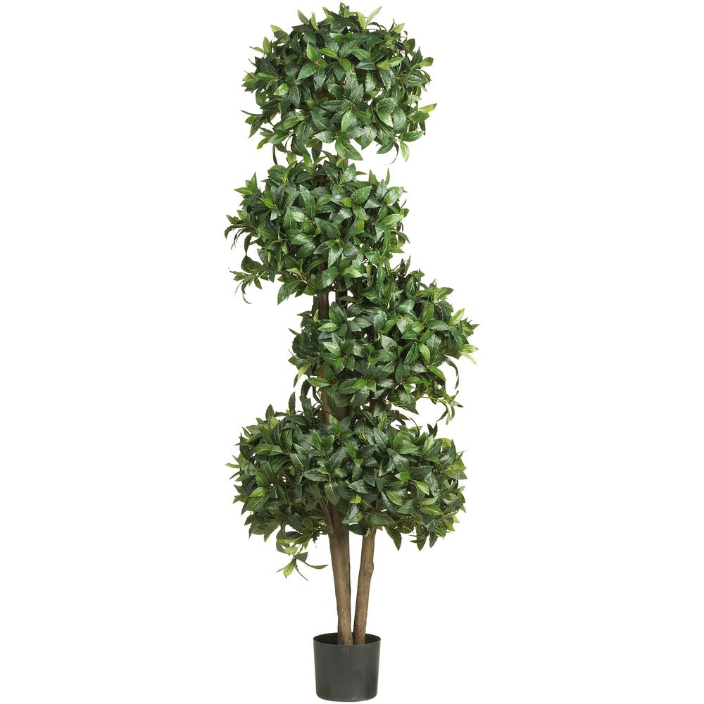 69in. Sweet Bay Topiary with 4 Balls Silk Tree. Picture 1