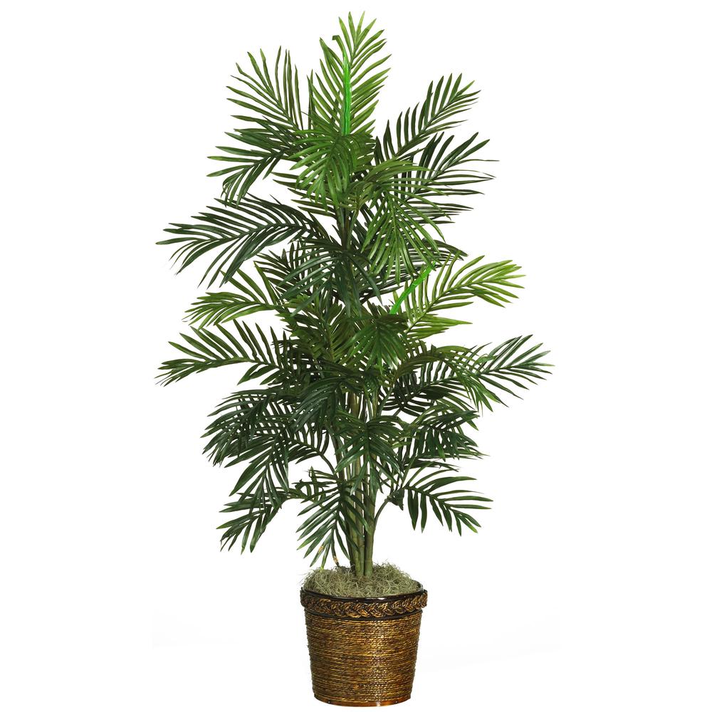 56in. Areca Palm Silk Tree with Basket. Picture 1
