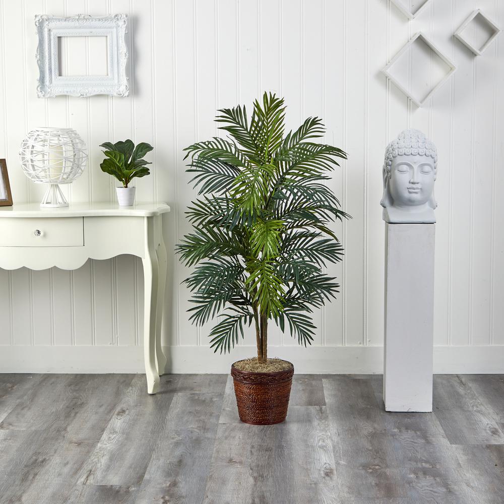 56in. Areca Palm Silk Tree with Basket. Picture 5