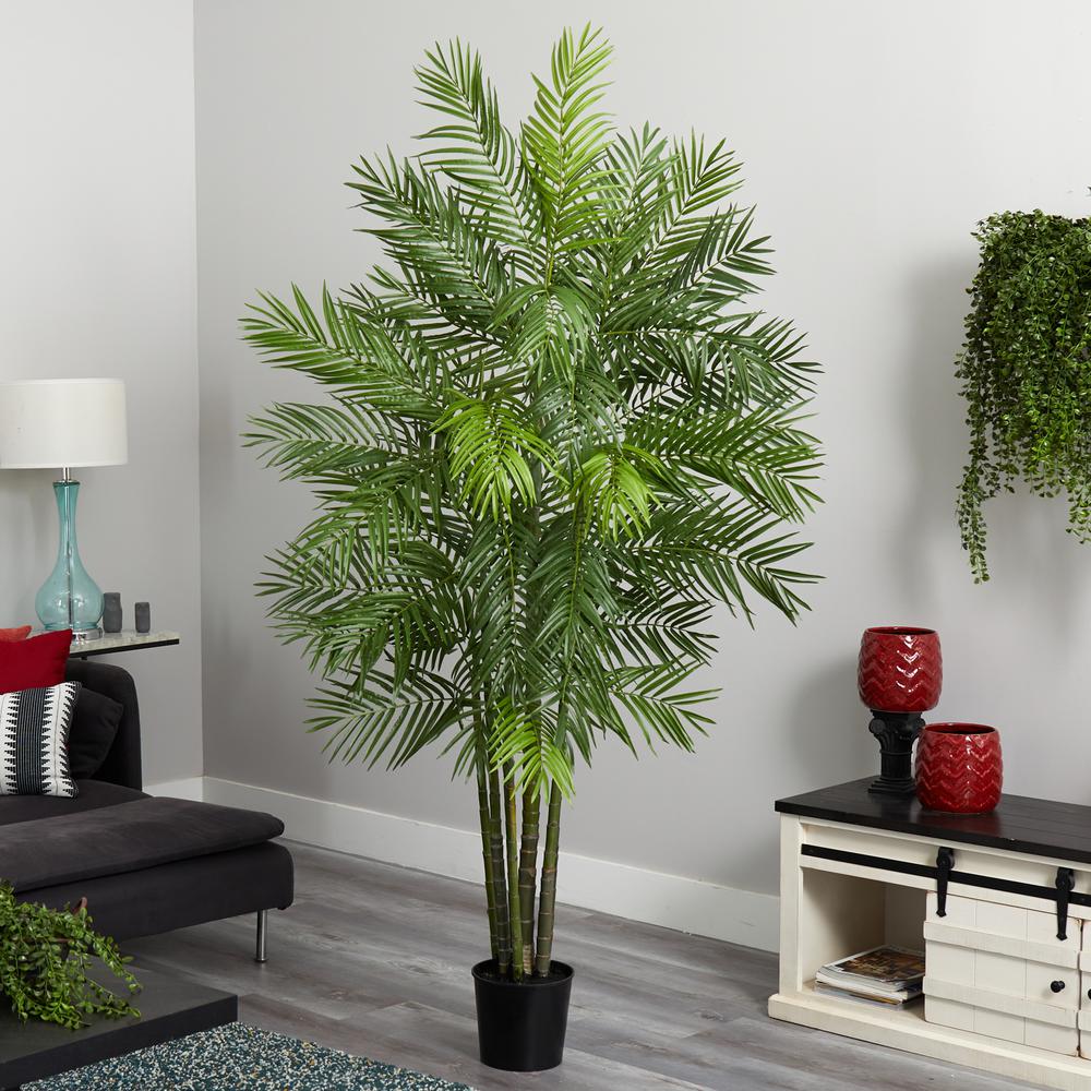 6ft. Areca Palm Silk Tree Green. Picture 2