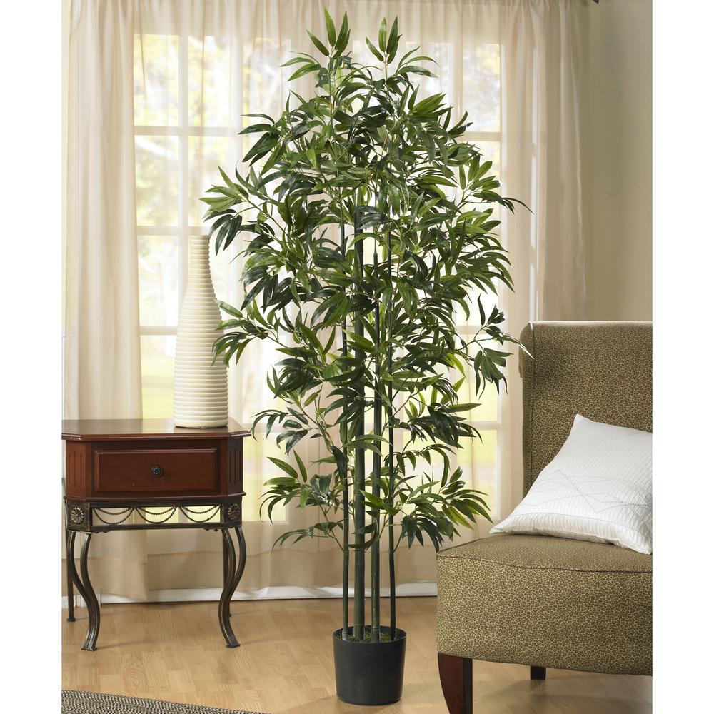 6ft. Bamboo Silk Tree (Green Trunks). Picture 6