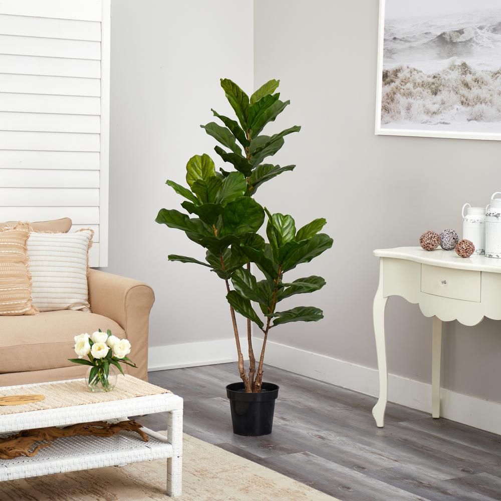 65in. Fiddle Leaf Tree UV Resistant (Indoor/Outdoor). Picture 2
