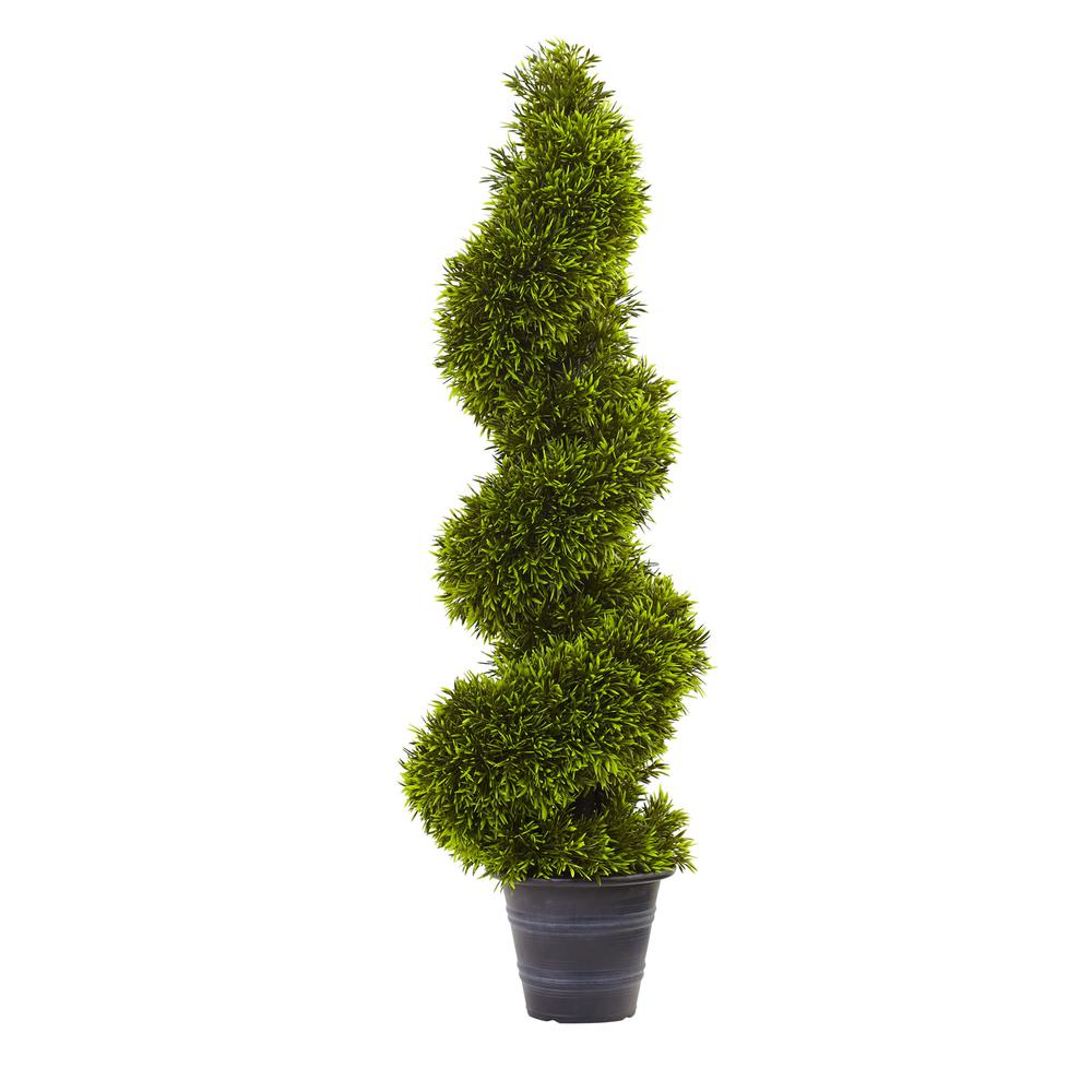 3ft. Grass Spiral Topiary with Deco Planter. Picture 1