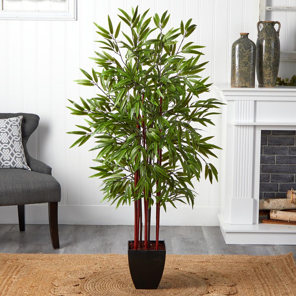 5ft. Bamboo Silk Tree with Planter. Picture 2