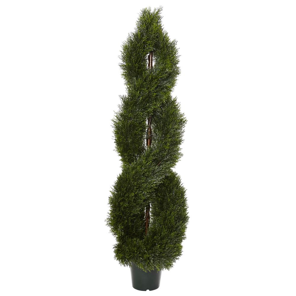 5ft. Pond Cypress Spiral Topiary UV Resistant (Indoor/Outdoor). Picture 1