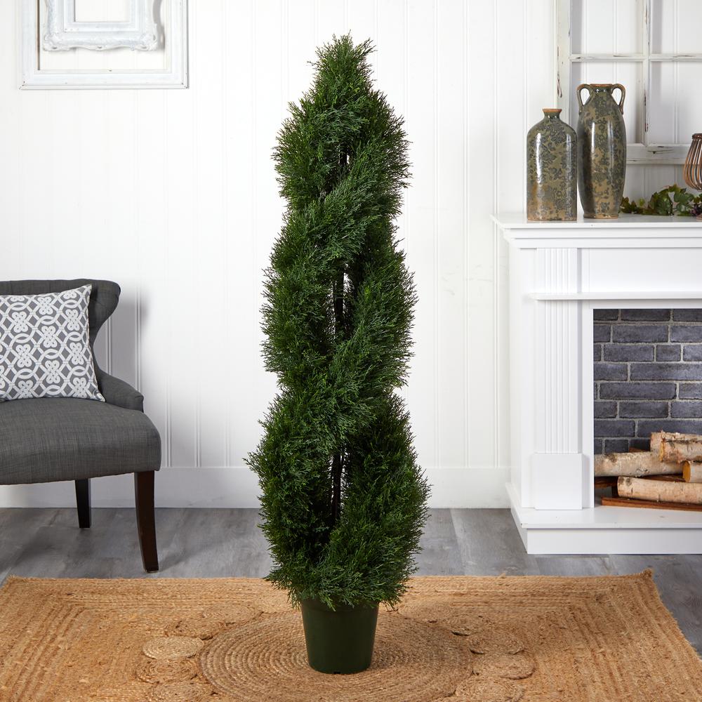 5ft. Pond Cypress Spiral Topiary UV Resistant (Indoor/Outdoor). Picture 3