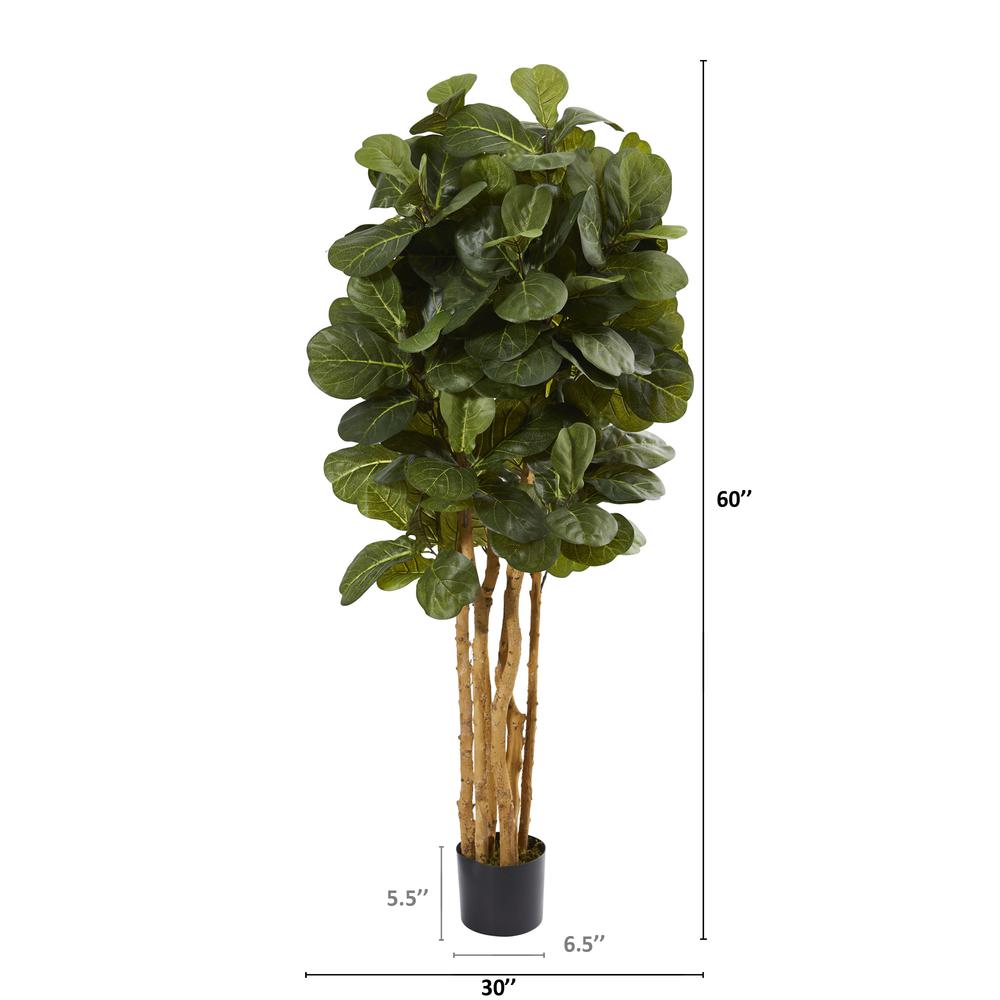 5ft. Fiddle Leaf Fig Artificial Tree Green. Picture 9