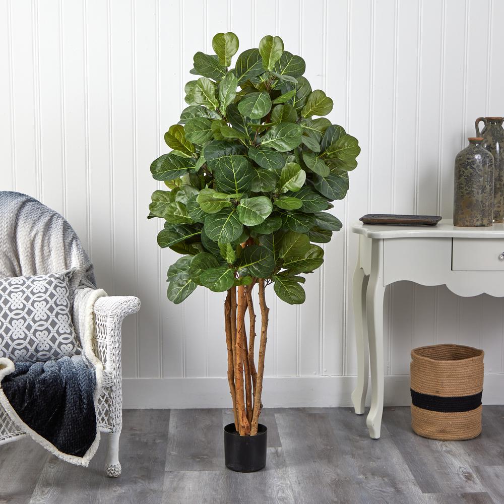 5ft. Fiddle Leaf Fig Artificial Tree Green. Picture 5