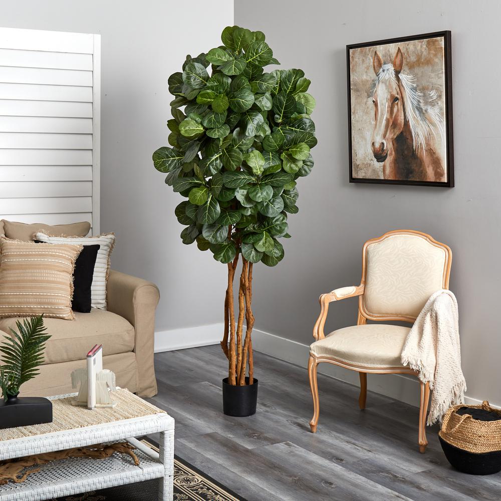7ft. Fiddle Leaf Fig Artificial Tree Green. Picture 3