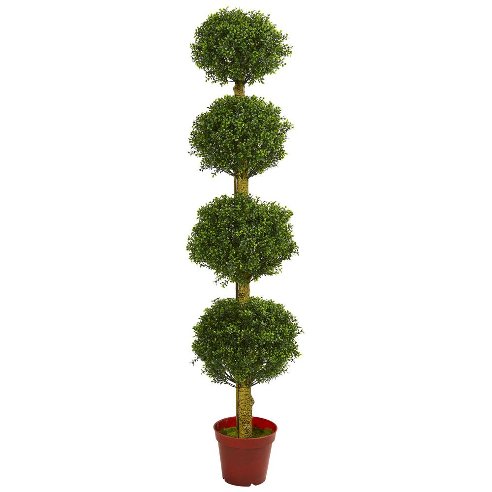 6ft. Four Tier Boxwood Artificial Topiary Tree, UV Resistant (Indoor/Outdoor). Picture 1