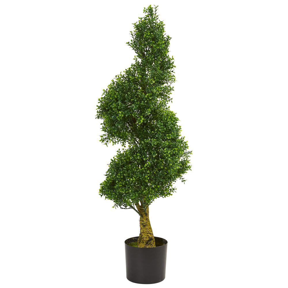 4ft. Spiral Boxwood Artificial Tree, UV Resistant (Indoor/Outdoor). Picture 1