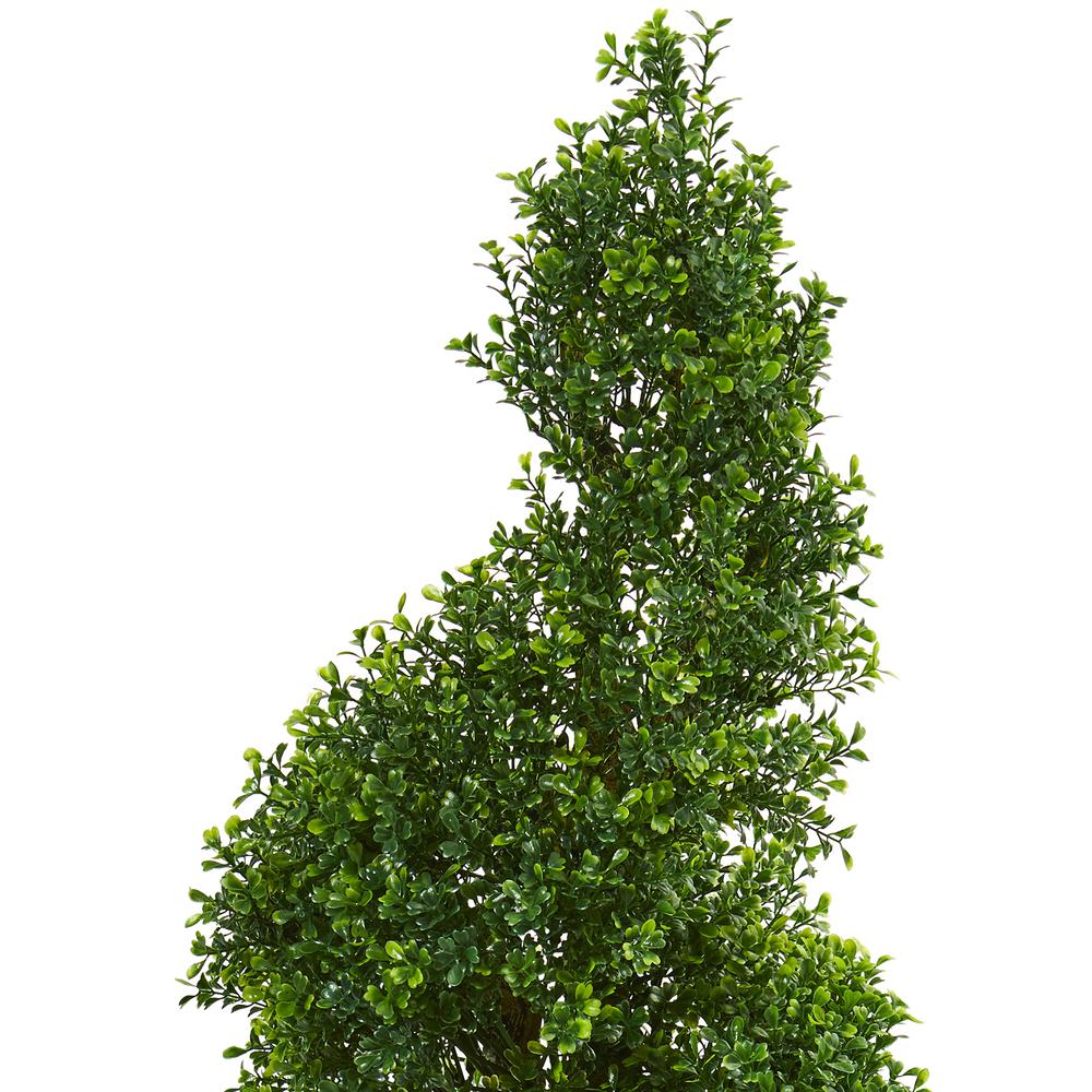 4ft. Spiral Boxwood Artificial Tree, UV Resistant (Indoor/Outdoor). Picture 4