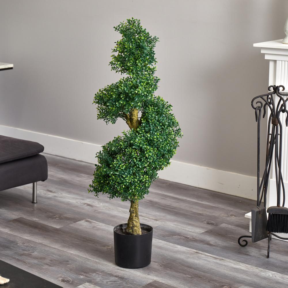 4ft. Spiral Boxwood Artificial Tree, UV Resistant (Indoor/Outdoor). Picture 2