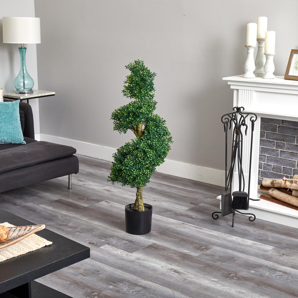 4ft. Spiral Boxwood Artificial Tree, UV Resistant (Indoor/Outdoor). Picture 5