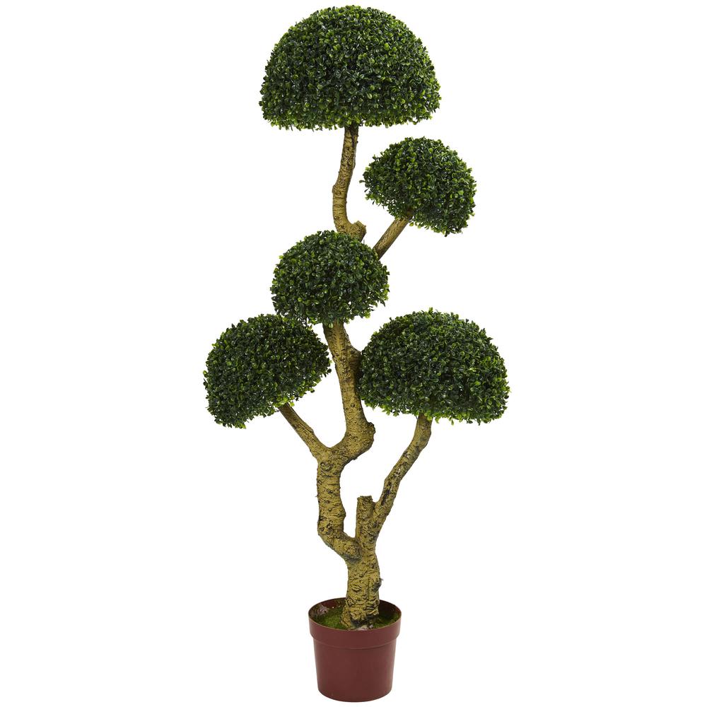 5ft. Five Head Boxwood Artificial Tree, UV Resistant (Indoor/Outdoor). Picture 1
