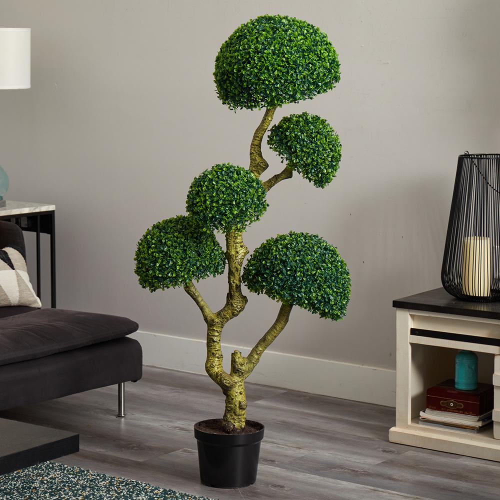 5ft. Five Head Boxwood Artificial Tree, UV Resistant (Indoor/Outdoor). Picture 4