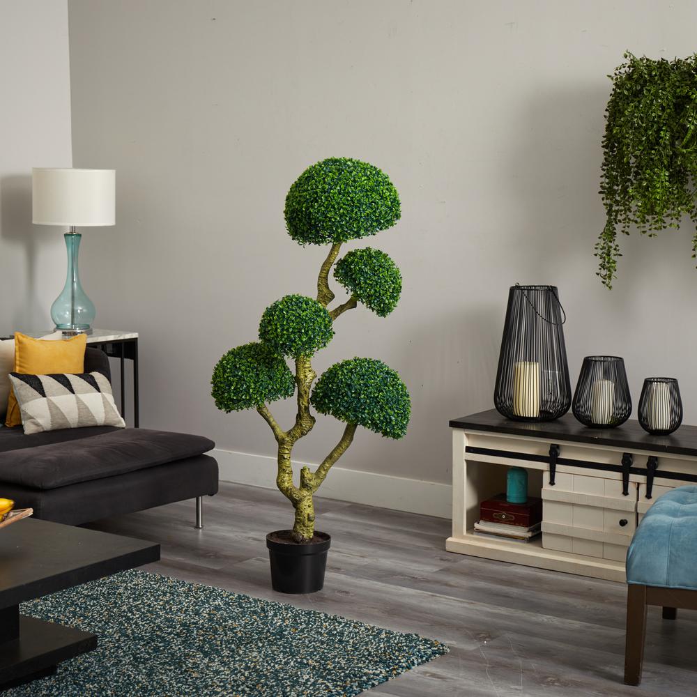 5ft. Five Head Boxwood Artificial Tree, UV Resistant (Indoor/Outdoor). Picture 5