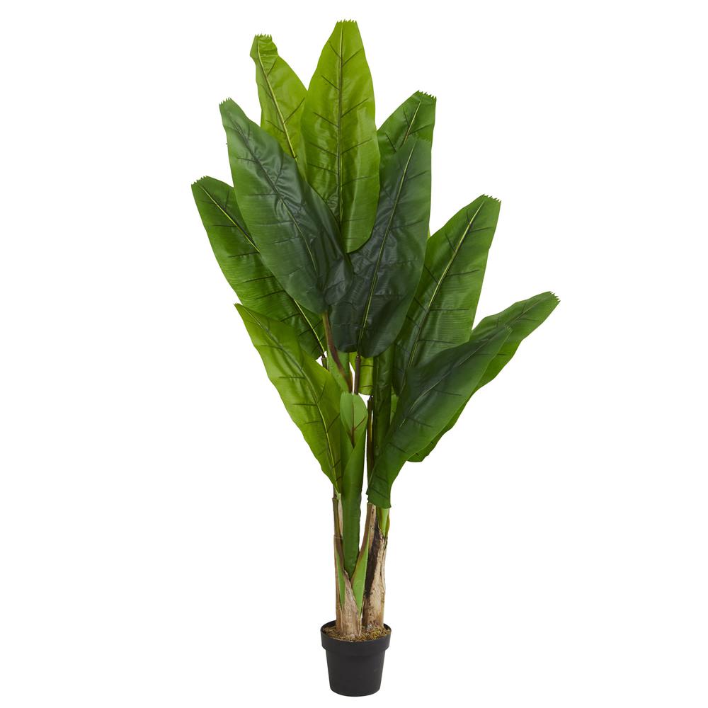6ft. Triple Stalk Banana Artificial Tree. Picture 1