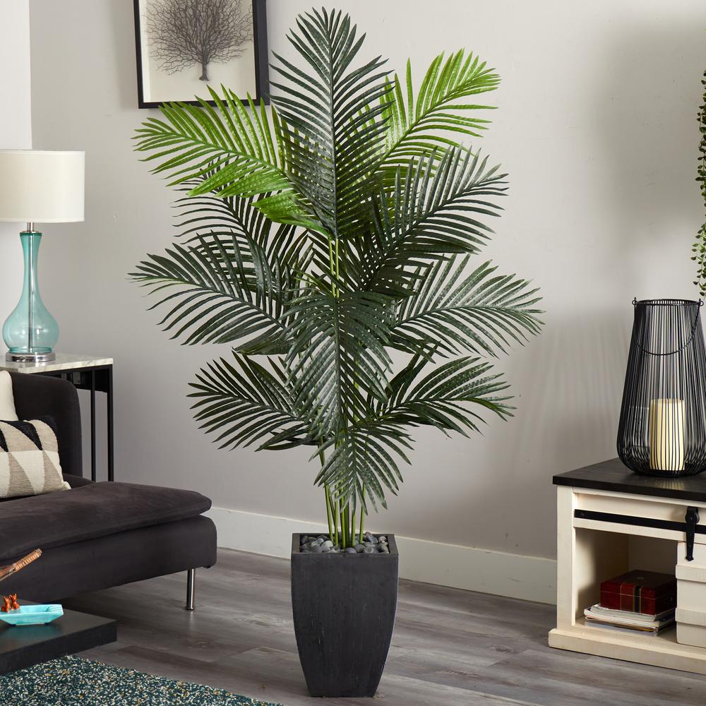 5.5ft. Paradise Artificial Palm Tree in Black Planter. Picture 2