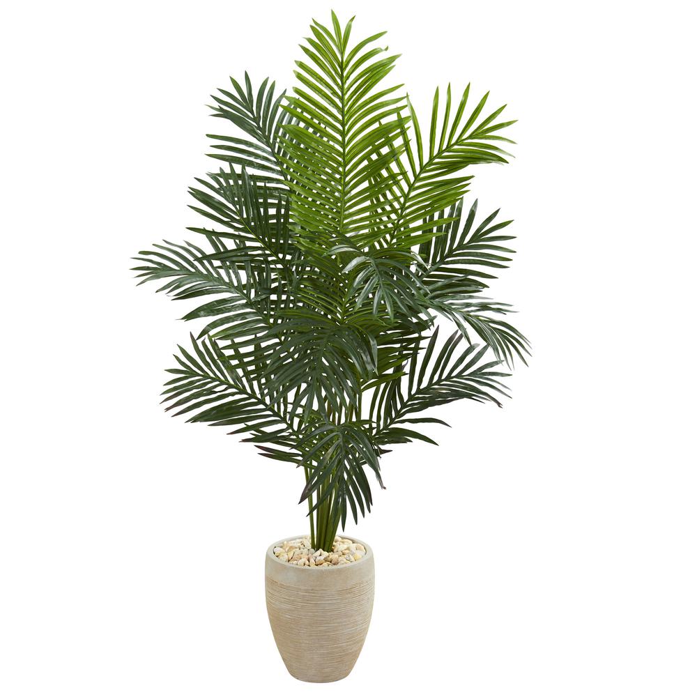 5.5ft. Paradise Artificial Palm Tree in Sand Colored Planter. Picture 1