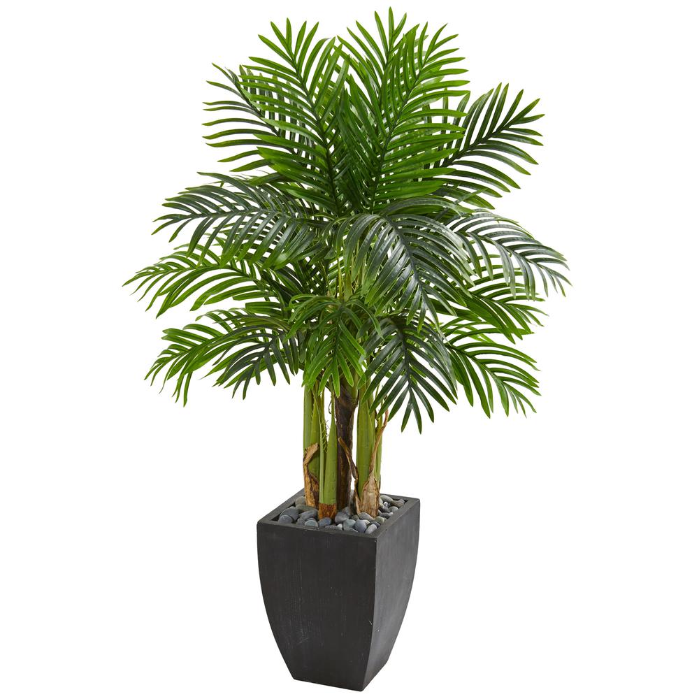 Kentia Palm Artificial Tree in Black Planter. Picture 1