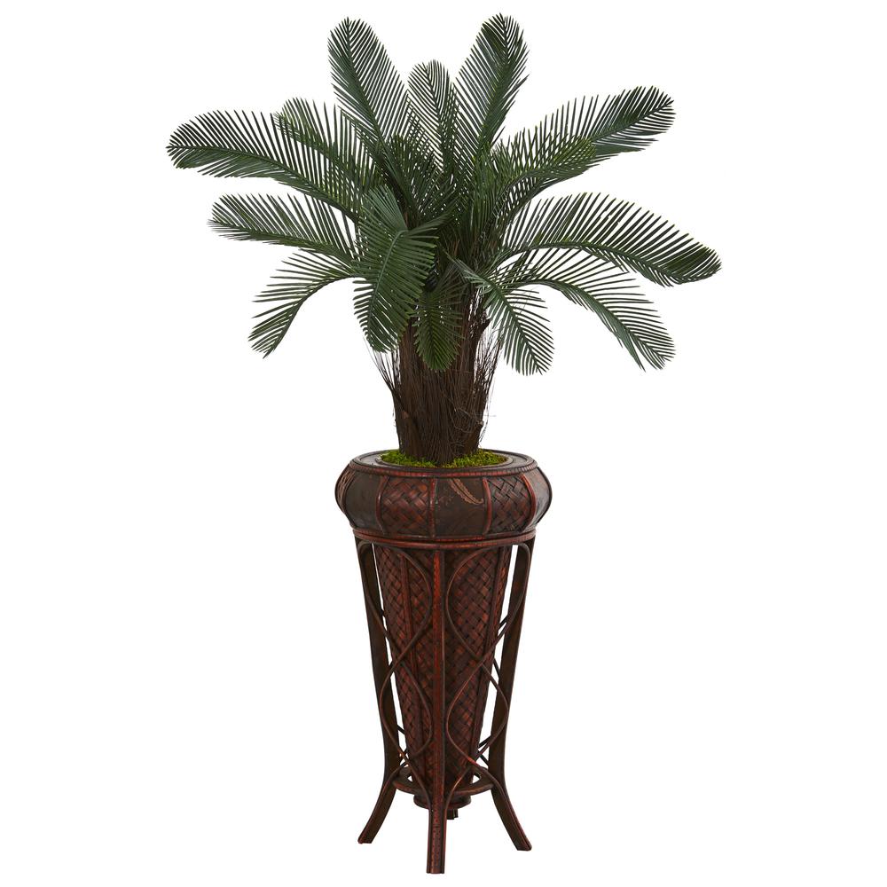 4ft. Cycas Artificial Tree in Decorative Stand UV Resistant (Indoor/Outdoor). Picture 1