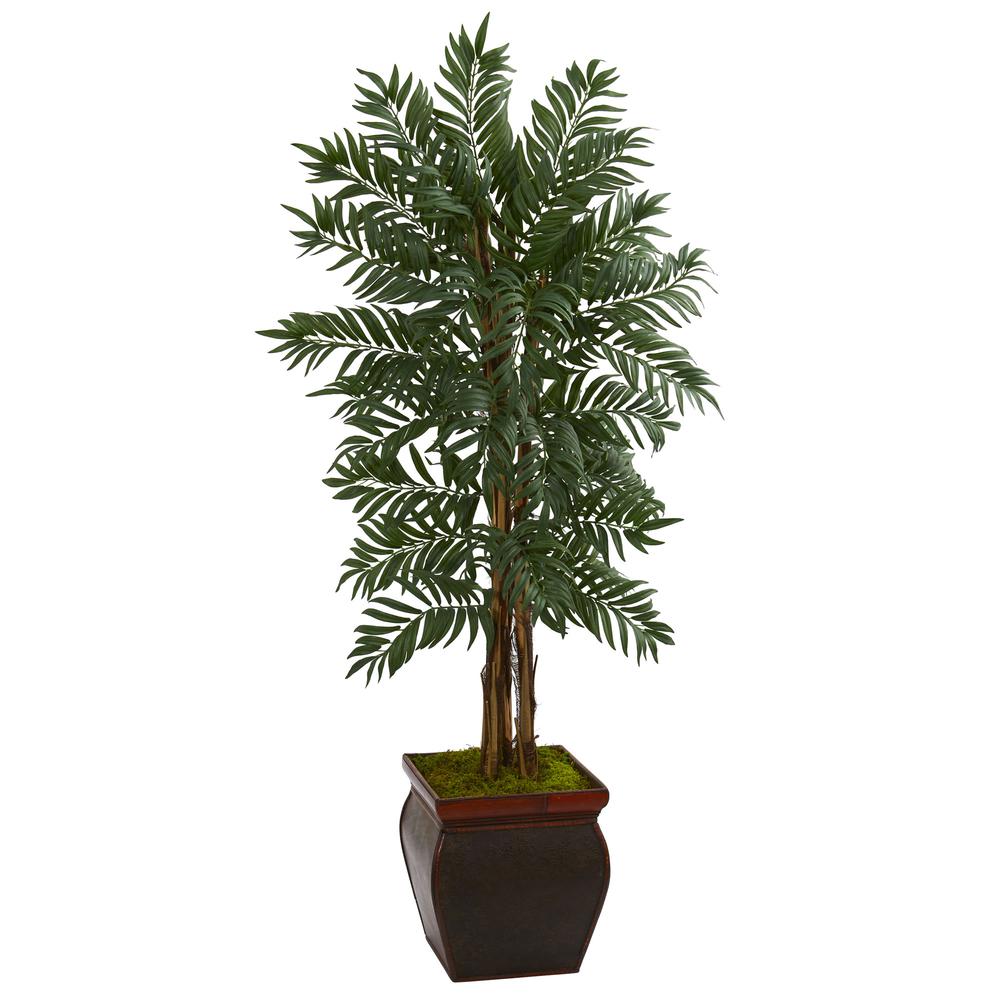 5ft. Parlor Palm Artificial Tree in Decorative Planter. Picture 1