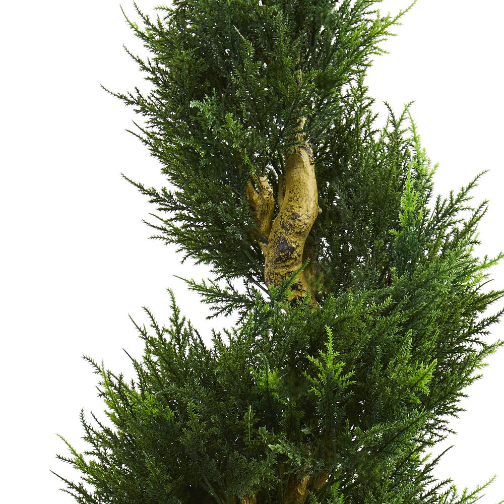 5.5ft. Cypress Spiral Artificial Tree in Black Wash Planter UV Resistant (Indoor/Outdoor). Picture 2