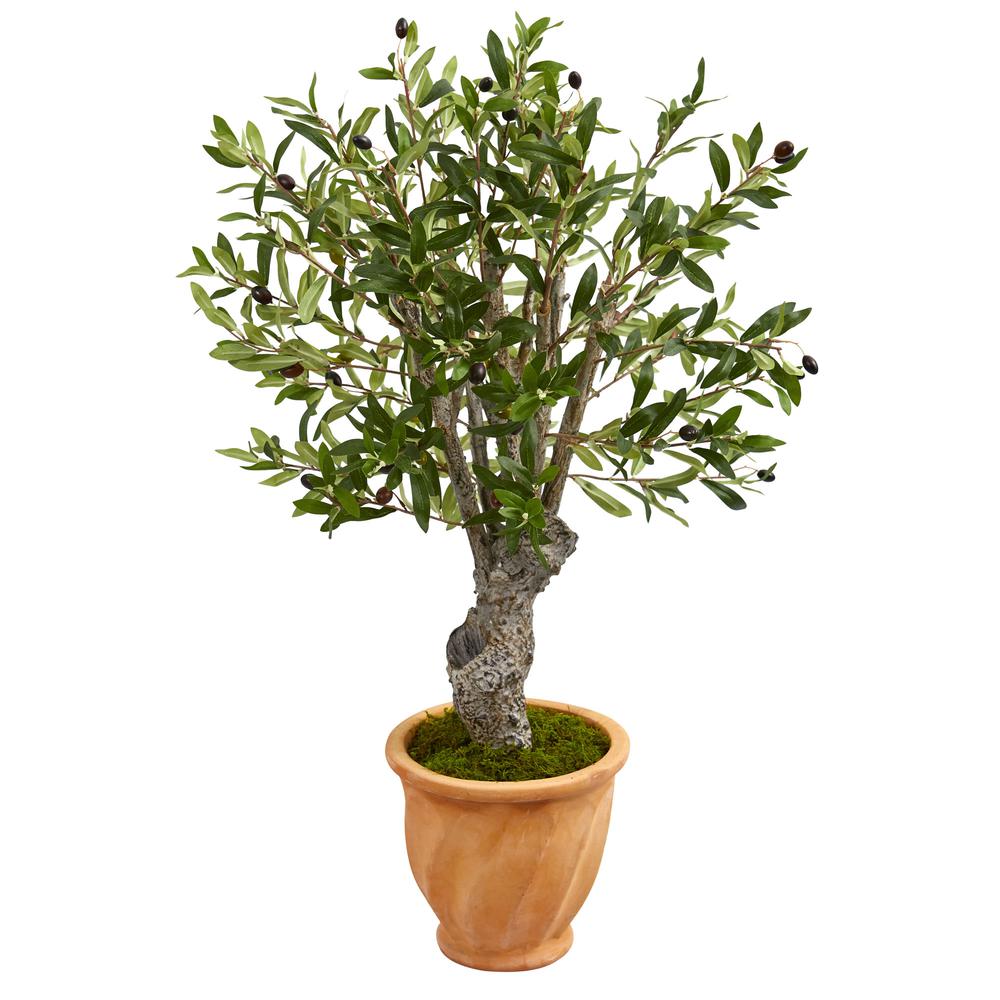 3ft. Olive Artificial Tree in Terracotta Planter. Picture 1