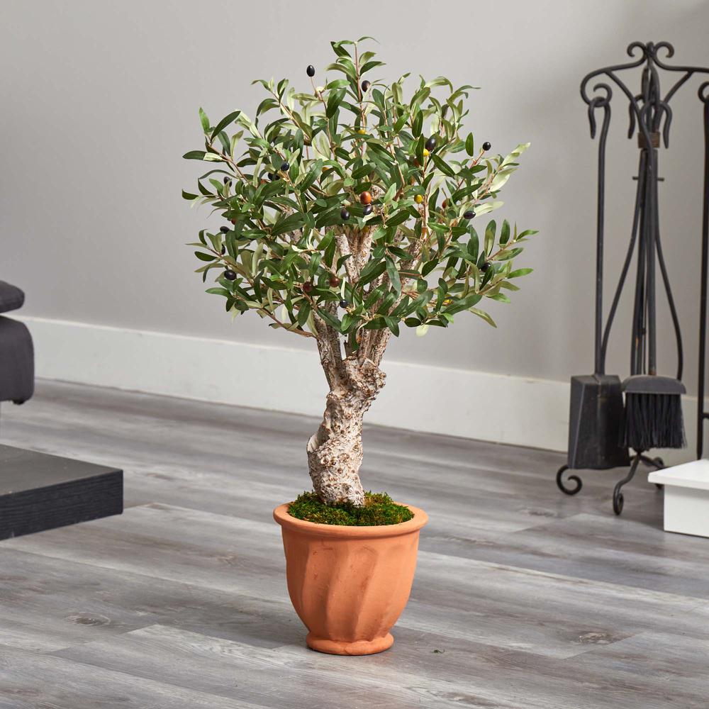 3ft. Olive Artificial Tree in Terracotta Planter. Picture 2