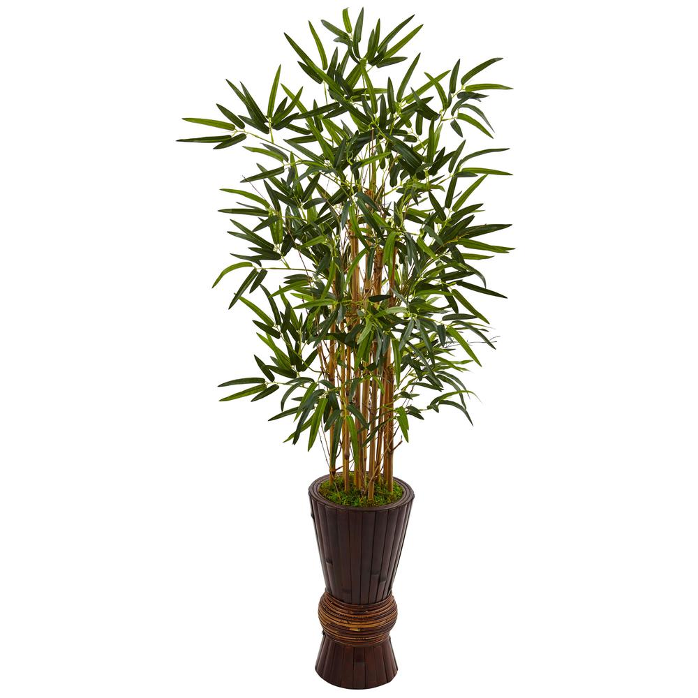 4.5ft. Bamboo Artificial Tree in Bamboo Planter. Picture 1