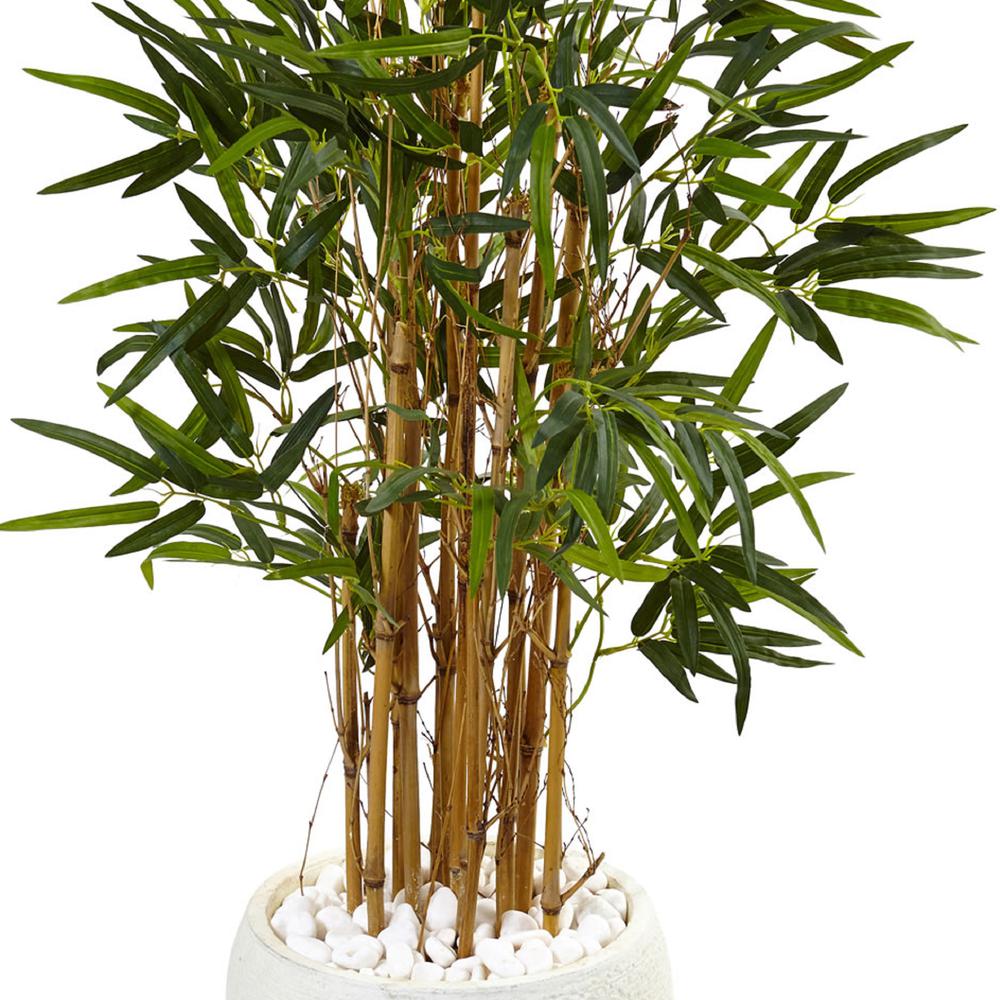 4ft. Bamboo Artificial Tree in White Oval Planter. Picture 5
