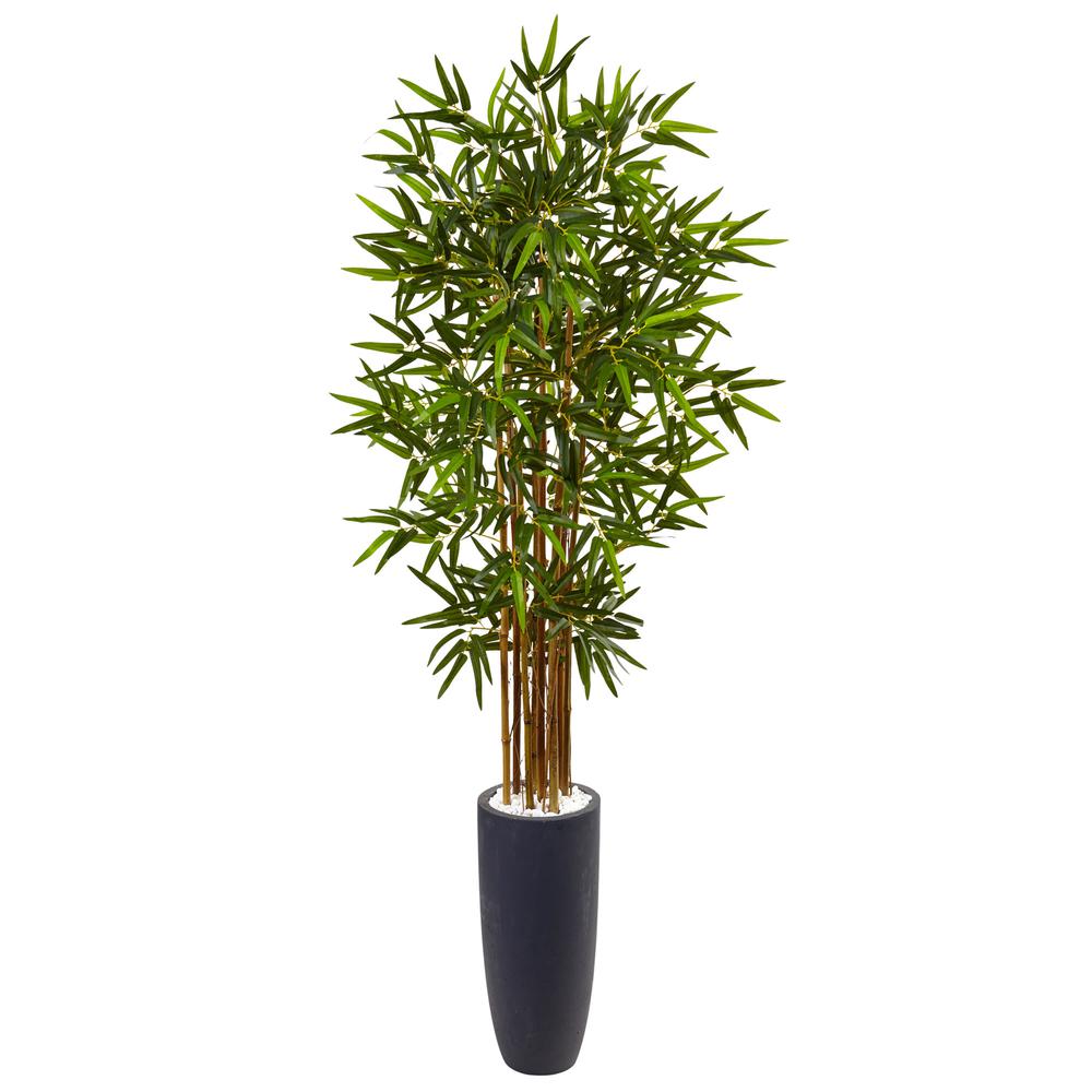 5ft. Bamboo Artificial Tree in Gray Cylinder Planter. Picture 1
