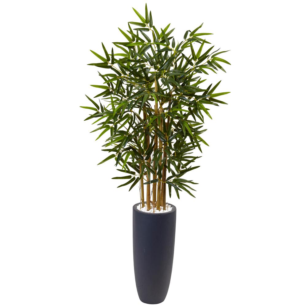 4ft. Bamboo Artificial Tree in Gray Cylinder Planter. The main picture.