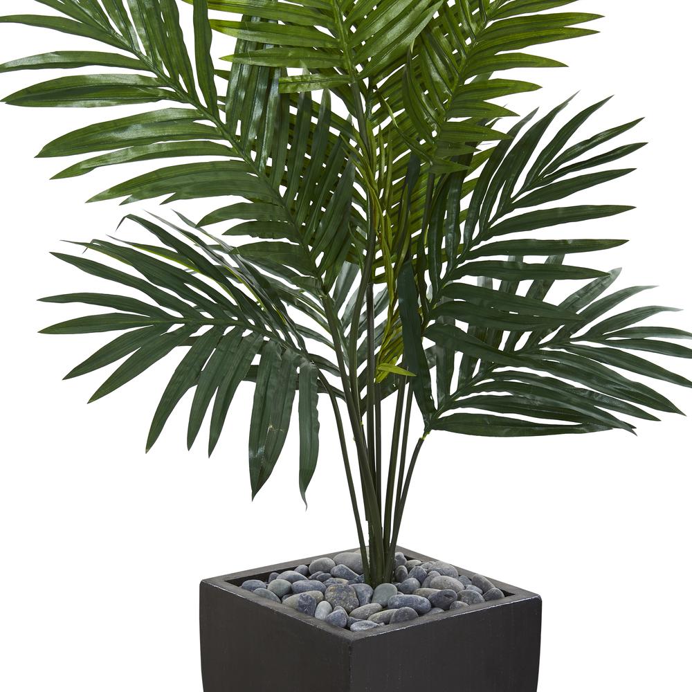 4.5ft. Kentia Palm Artificial Tree in Black Wash Planter. Picture 5